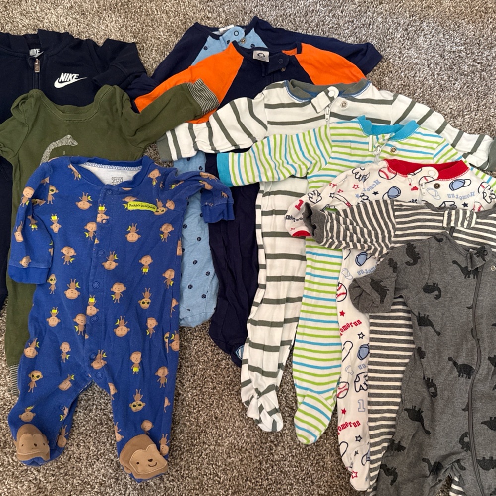 Baby Boy Sleep & Play Lot – 0–3 Months – 10 Pieces